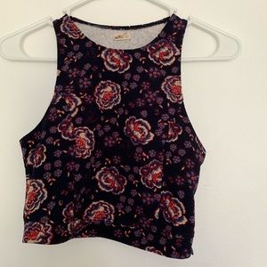 Halter Cropped Flower Top